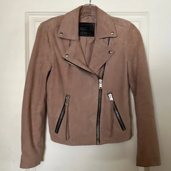 All saints dalby suede jacket online